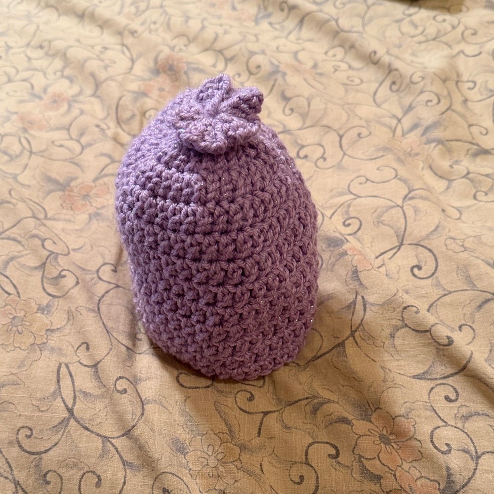 Handmade Purple Crochet Kids Beanie